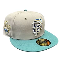 San Francisco Giants Stone and Green "Money on my Mind" 2010 WS Patch Light Blue UV New Era 59FIFTY Fitted Hat