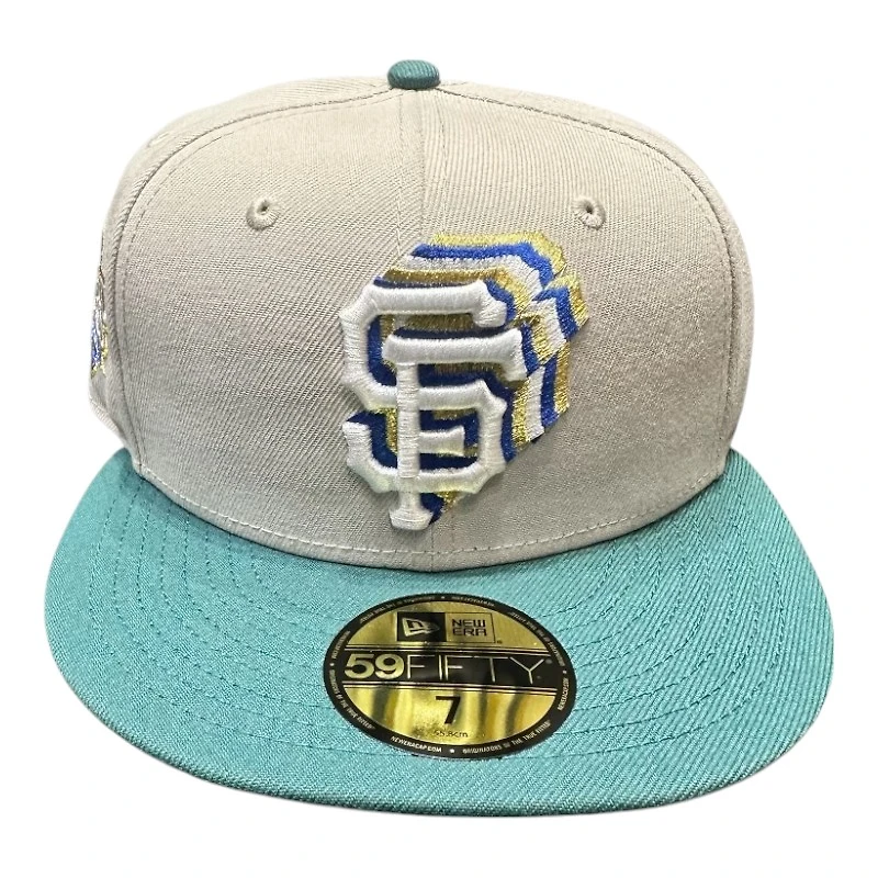 San Francisco Giants Stone and Green "Money on my Mind" 2010 WS Patch Light Blue UV New Era 59FIFTY Fitted Hat