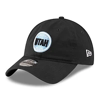 Utah Hockey Club Black Basic Blue Circle Logo NHL New Era 9TWENTY Adjustable Hat