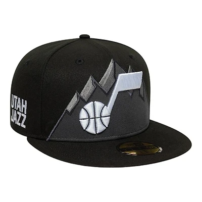 Utah Jazz Black and Graphite 2024-25 City Edition NBA New Era 59FIFTY Fitted Hat