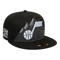 Utah Jazz Black and Graphite 2024-25 City Edition NBA New Era 59FIFTY Fitted Hat