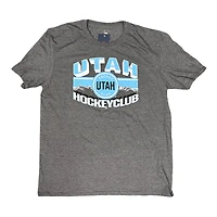 Utah Hockey Club Dark Heather Gray 3D Text with Mountains T-Shirt