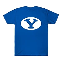 BYU Cougars Royal Blue Oval Logo Ouray Adult T-Shirt