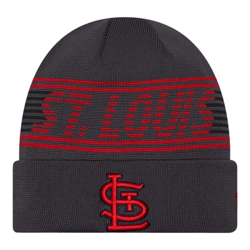 St. Louis Cardinals Graphite and Red Knit Beanie Hat