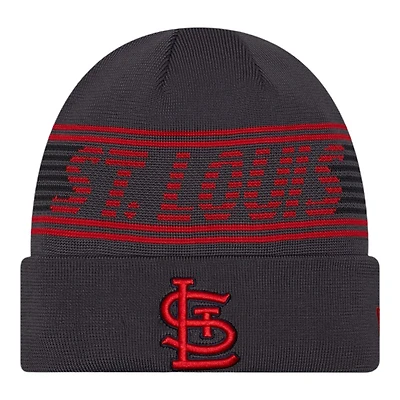 St. Louis Cardinals Graphite and Red Knit Beanie Hat
