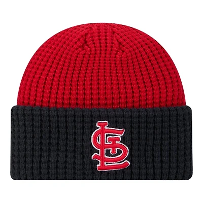 St. Louis Cardinals Red and Navy Waffled Knit Beanie Hat