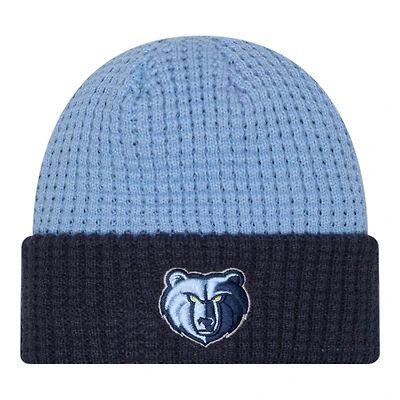 Memphis Grizzlies Light Blue and Navy Waffled Knit Beanie Hat