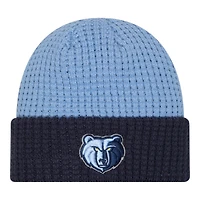 Memphis Grizzlies Light Blue and Navy  Waffled Knit Beanie Hat
