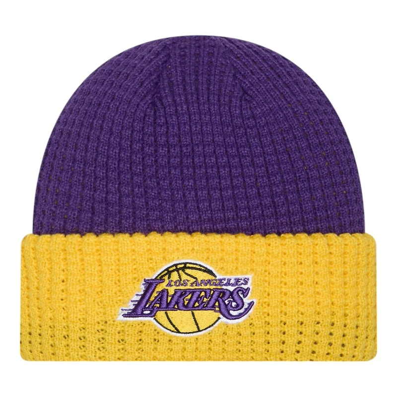 Los Angeles Lakers Purple and Yellow Waffled Knit Beanie Hat