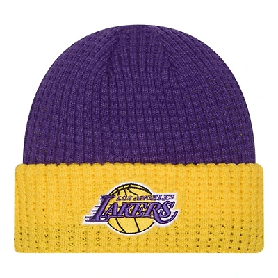 Los Angeles Lakers Purple and Yellow Waffled Knit Beanie Hat