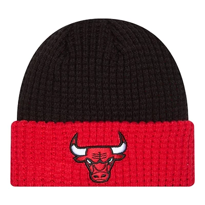 Chicago Bulls Black and Red Waffled Knit Beanie Hat