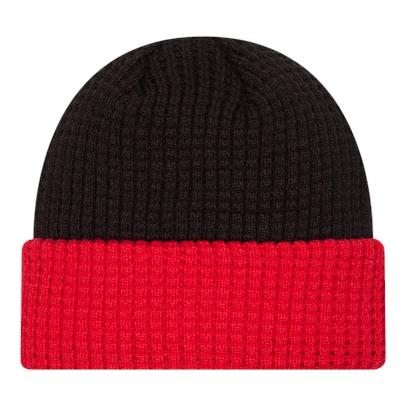 Chicago Bulls Black and Red Waffled Knit Beanie Hat
