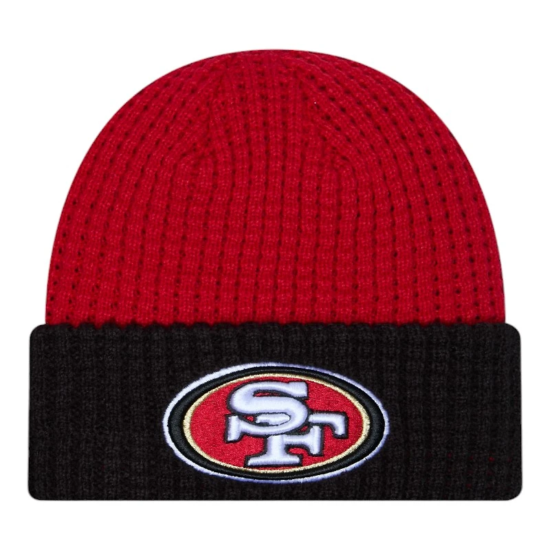 San Francisco 49ers Red and Black Waffled Knit Beanie Hat