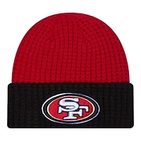 San Francisco 49ers Red and Black Waffled Knit Beanie Hat
