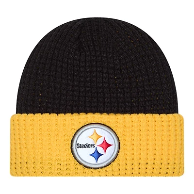 Pittsburgh Steelers Yellow and Black Waffled Knit Beanie Hat