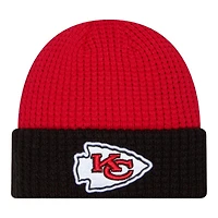 Kansas City Chiefs Red and Black Waffled Knit Beanie Hat