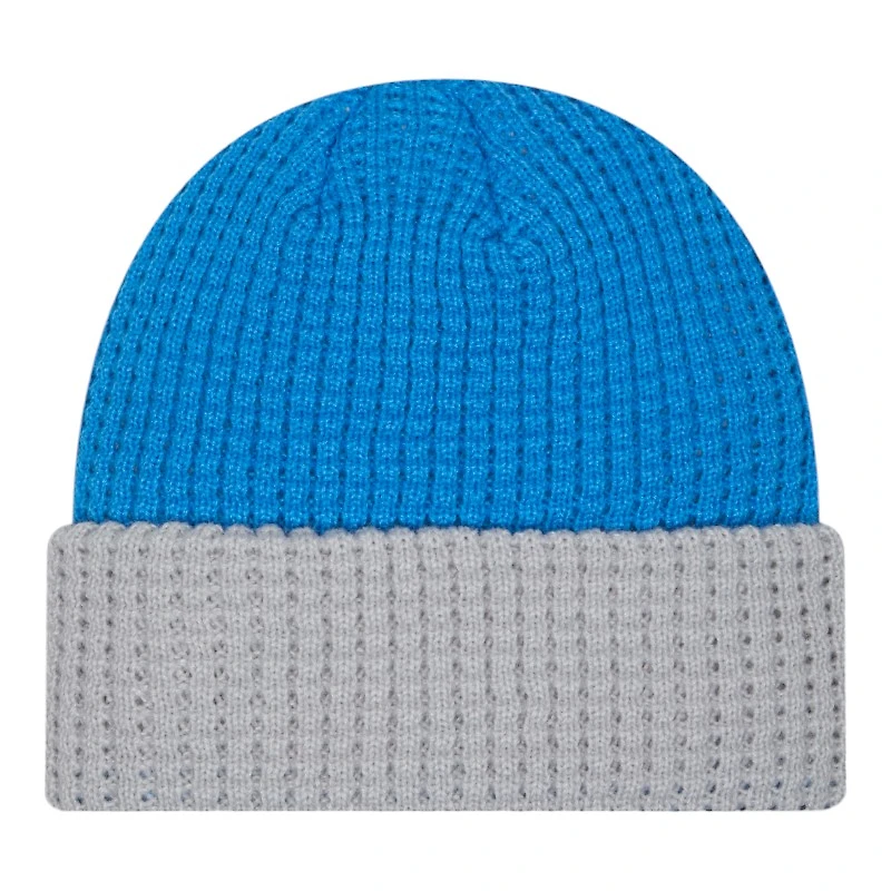 Detroit Lions Blue and Gray Waffled Knit Beanie Hat