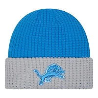 Detroit Lions Blue and Gray Waffled Knit Beanie Hat
