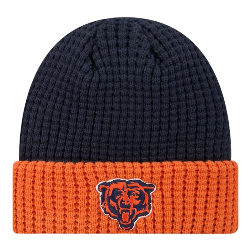 Chicago Bears Navy and Orange Waffled Knit Beanie Hat