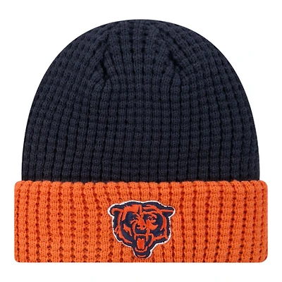 Chicago Bears Navy and Orange Waffled Knit Beanie Hat