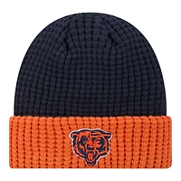 Chicago Bears Navy and Orange Waffled Knit Beanie Hat