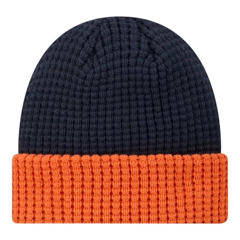 Chicago Bears Navy and Orange Waffled Knit Beanie Hat