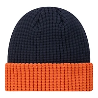 Chicago Bears Navy and Orange Waffled Knit Beanie Hat