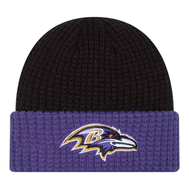 Baltimore Ravens Black and Purple Waffled Knit Beanie Hat
