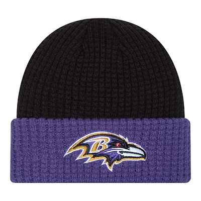Baltimore Ravens Black and Purple Waffled Knit Beanie Hat