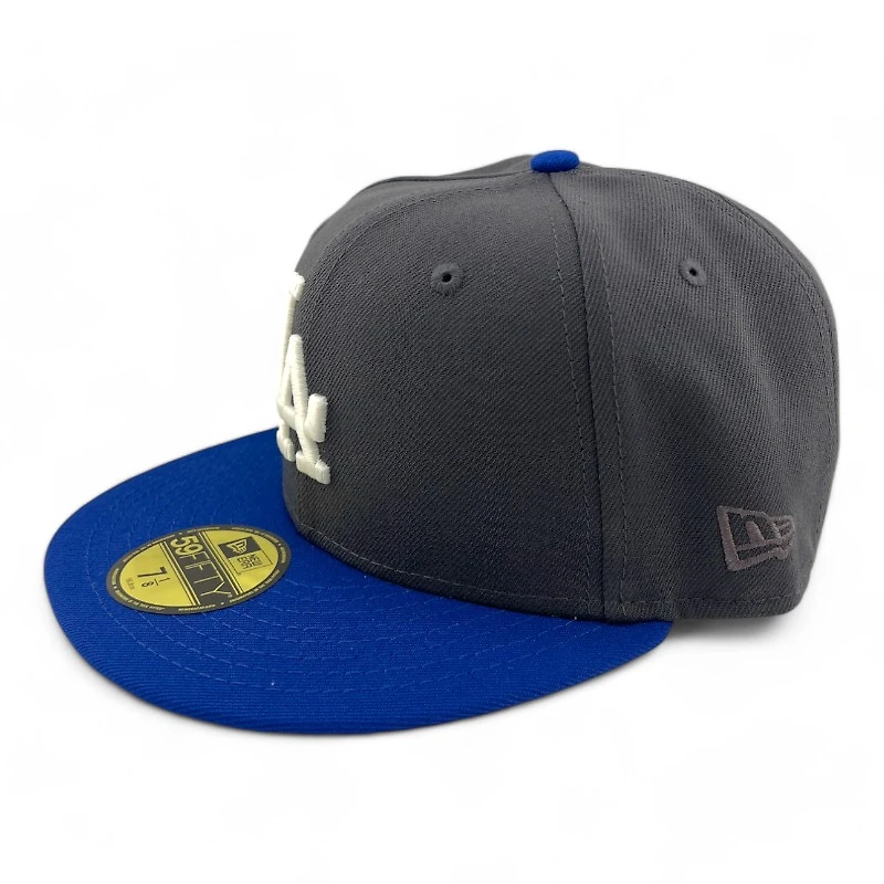 Los Angeles Dodgers Graphite and Royal Blue 1981 Bicentennial Patch Grey UV New Era 59FIFTY Fitted Hat