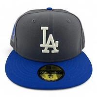 Los Angeles Dodgers Graphite and Royal Blue 1981 Bicentennial Patch Grey UV New Era 59FIFTY Fitted Hat