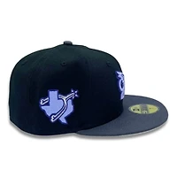 Texas Rangers Black and Graphite City Connect Spur Patch Stone UV New Era 59FIFTY Fitted Hat