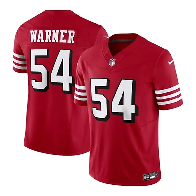 San Francisco 49ers Fred Warner Scarlet Red Block Numbers Nike Vapor F.U.S.E Limited Jersey