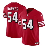 San Francisco 49ers Fred Warner Scarlet Red Block Numbers Nike Vapor F.U.S.E Limited Jersey