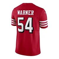 San Francisco 49ers Fred Warner Scarlet Red Block Numbers Nike Vapor F.U.S.E Limited Jersey