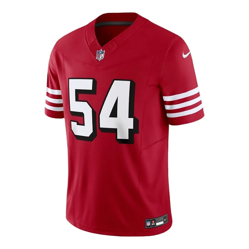 San Francisco 49ers Fred Warner Scarlet Red Block Numbers Nike Vapor F.U.S.E Limited Jersey