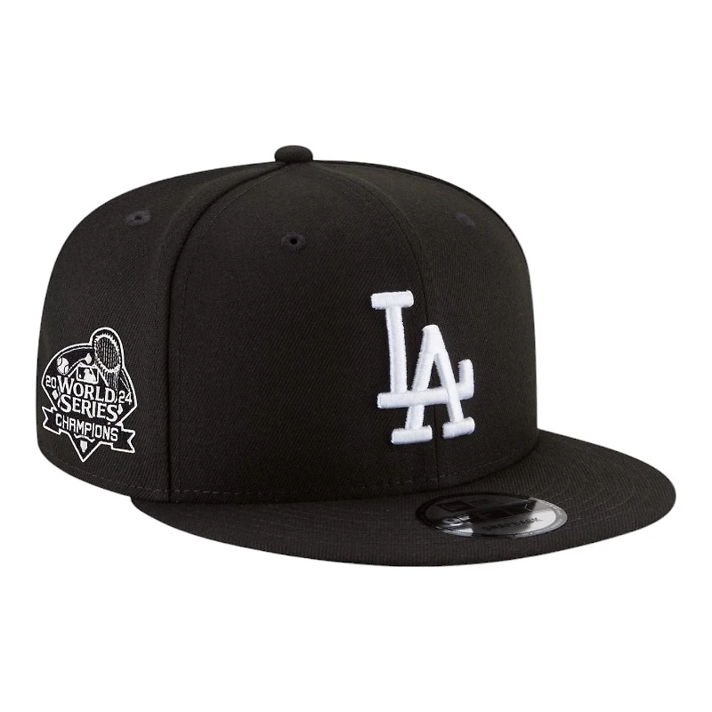 Los Angeles Dodgers Black and White 2024 WS Champs Patch New Era 9FIFTY Snapback Hat