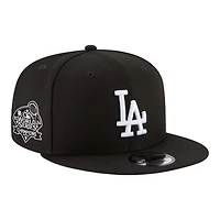 Los Angeles Dodgers Black and White 2024 WS Champs Patch New Era 9FIFTY Snapback Hat