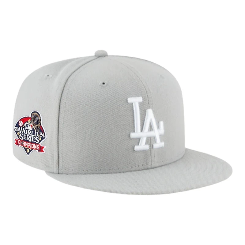 Los Angeles Dodgers Light Gray 2024 WS Champs Patch UV New Era 59FIFTY Fitted Hat