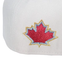 Toronto Blue Jays Stone and Icy "WorldwideFNM Pack" Maple Leaf Side Patch Gray UV New Era 59Fifty Fitted Hat