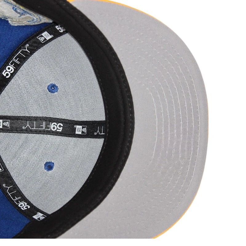 Milwaukee Brewers Blue and Yellow County Stadium Patch Gray UV New Era 59Fifty Fitted Hat