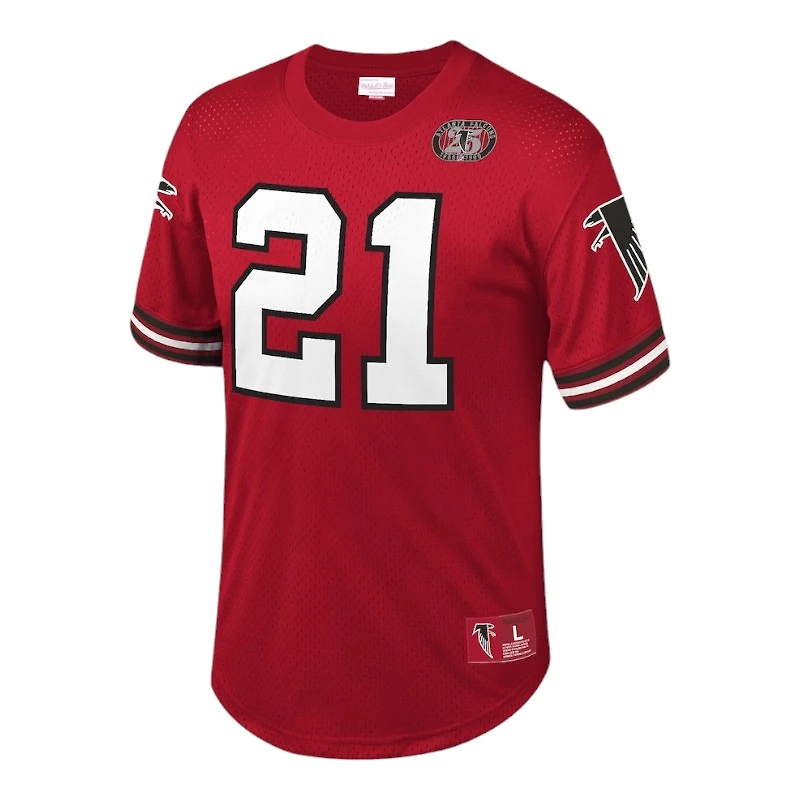 Atlanta Falcons Deion Sanders Red Name & Number Mitchell Ness Throwback Retired Player Mesh Top