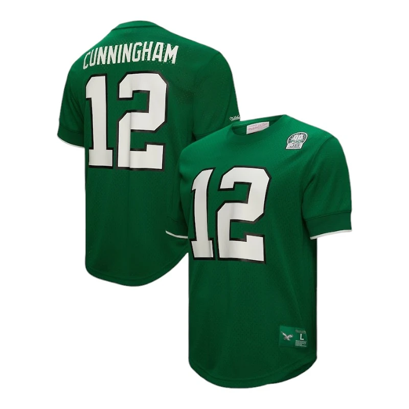 Philadelphia Eagles Randall Cunningham Green Name & Number Mitchell Ness Throwback Retired Player Mesh Top