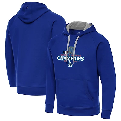 Los Angeles Dodgers Royal Blue 2024 World Series Champions Victory Antigua Mens Long Sleeve Hoodie