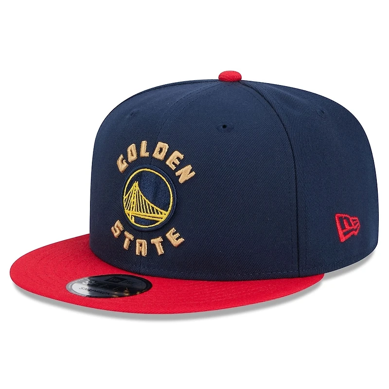 Youth Golden State Warriors Navy and Red 2024-25 City Edition NBA New Era 9FIFTY Snapback Adjustable Hat