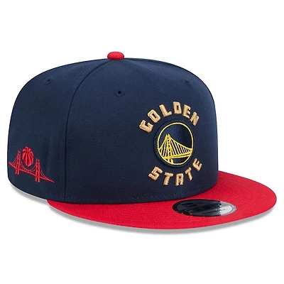 Youth Golden State Warriors Navy and Red 2024-25 City Edition NBA New Era 9FIFTY Snapback Adjustable Hat