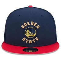 Youth Golden State Warriors Navy and Red 2024-25 City Edition NBA New Era 9FIFTY Snapback Adjustable Hat