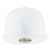 Los Angeles Dodgers All White 2024 WS Champs Patch Gray UV New Era 59FIFTY Fitted Hat