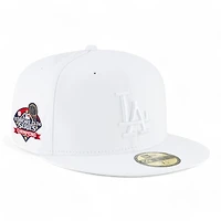 Los Angeles Dodgers All White 2024 WS Champs Patch Gray UV New Era 59FIFTY Fitted Hat