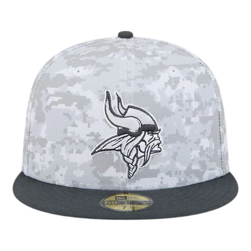 Minnesota Vikings White Camo NFL 2024 Salute to Service New Era 59FIFTY Fitted Hat